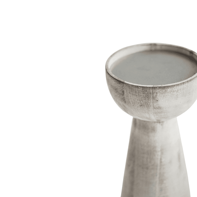 Padstow Set of 2 Candle Holders, White Wash