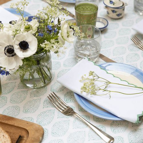 Image showing the Leaf Tablecloth, 150x250cm, Green product.