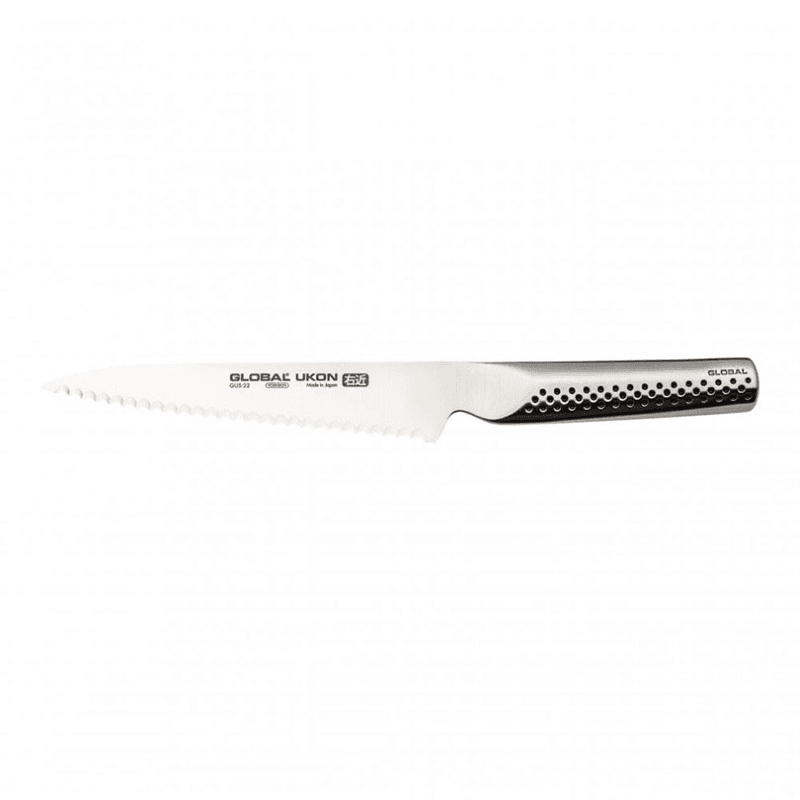 Ukon Scalloped Utility Knife, 15cm, Silver