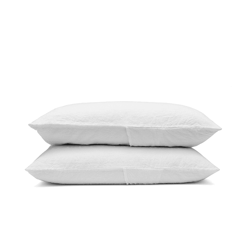 Linen Pair of Standard Pillowcases, Snow