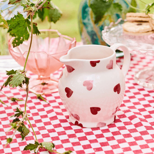 Image showing the Pink Hearts Jug, 315ml, Cream product.