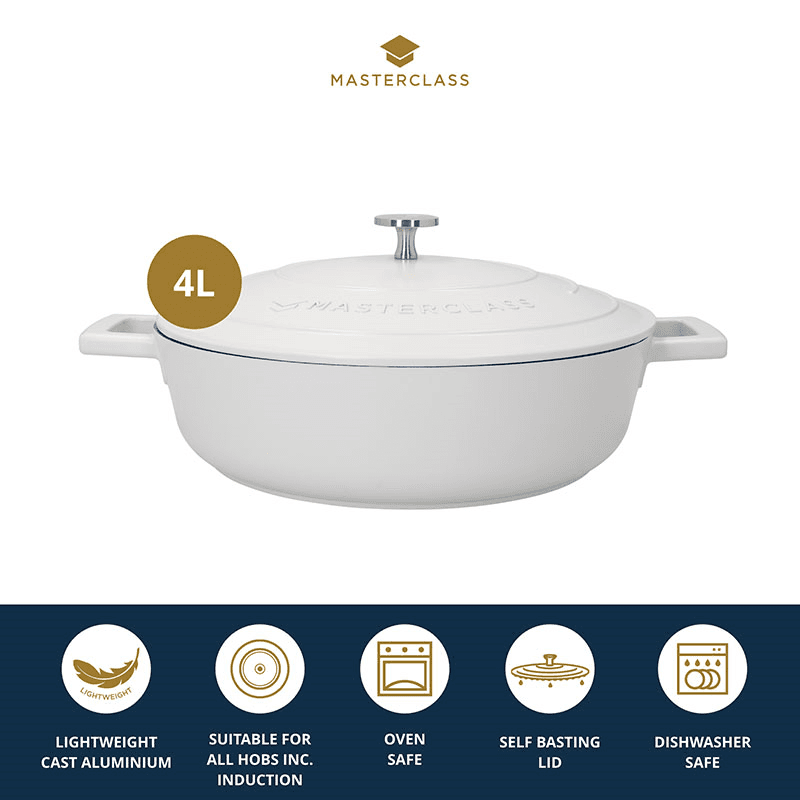 Shallow Casserole Dish, 4L, Cream