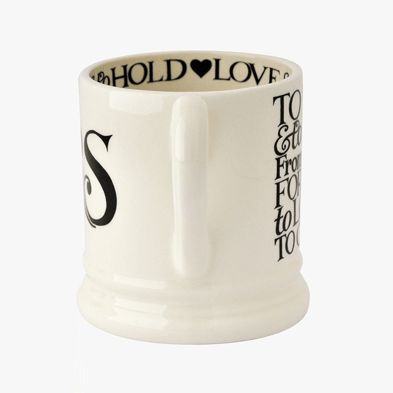 Black Toast Set of 2 Mrs & Mrs Mugs, 300ml, Cream