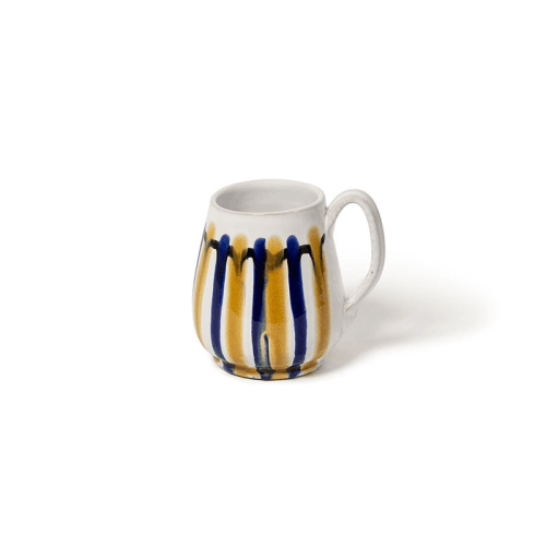 Image showing the Drip Mug, 250ml, Blue and Mustard product.