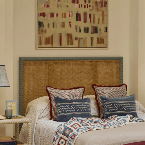 Image showing the Pavillion King Size Wooden Headboard, Blue product.