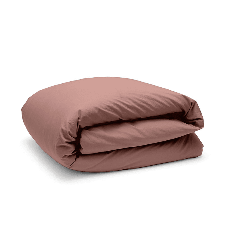 Relaxed Cotton Double Duvet Cover, Rust