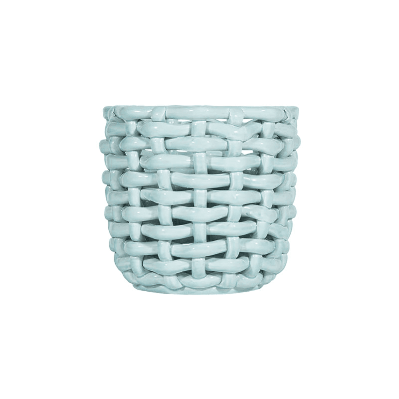 Juicy Basketweave Planter, D18cm, Sky Blue