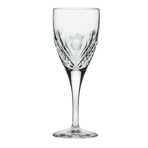 Image showing the Scottish Thistle Set of 2 Wine Glasses, 280ml, Clear product.
