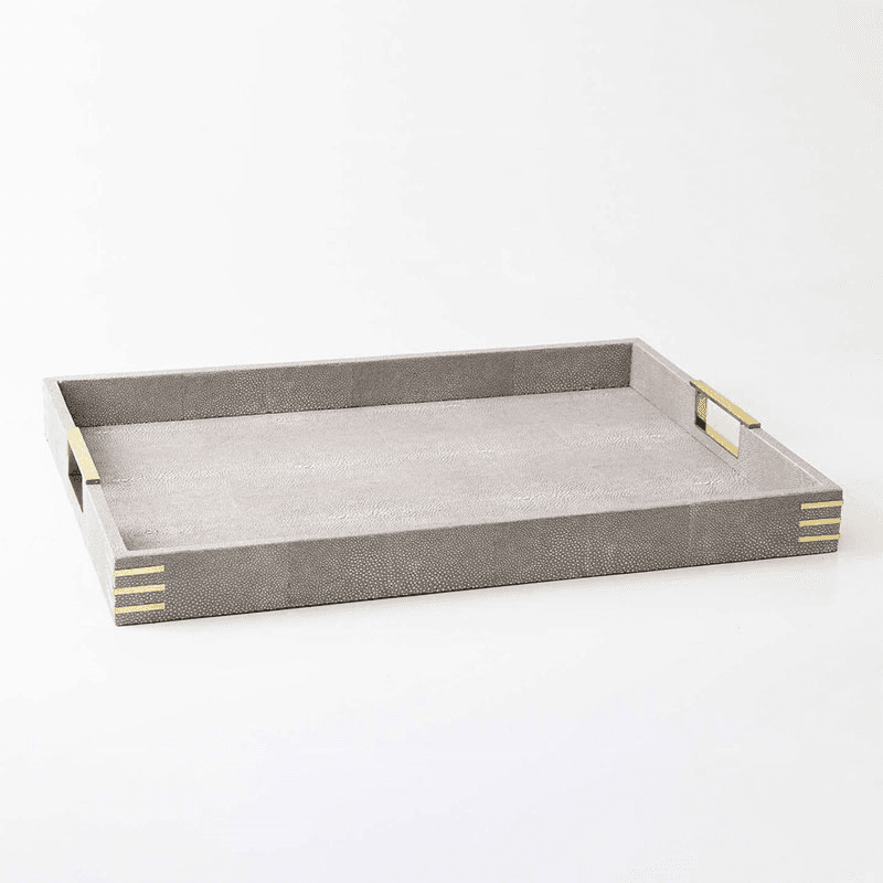 Christie Rectangular Serving Tray, 55 x 40 cm, Barley Shagreen