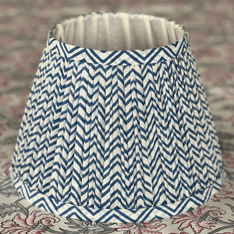 Zig Zag Lampshade, 10", Navy