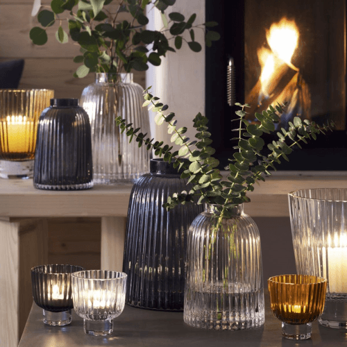 Image showing the Pleat Vase, H26cm, Clear product.