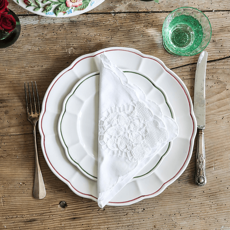 Romilly Set of 4 Side Plates, D21cm, Red