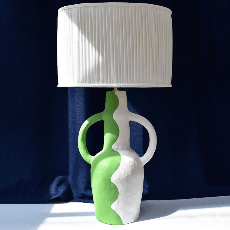 Rumba Wave Table Lamp, H54cm, Green & White