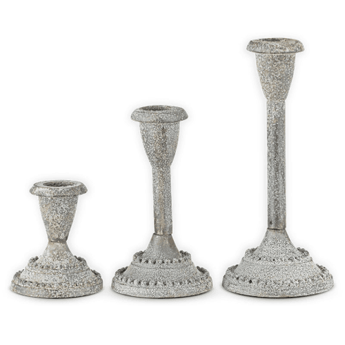 Image showing the Moremi Candle Holders, H18cm, Aged Zinc product.