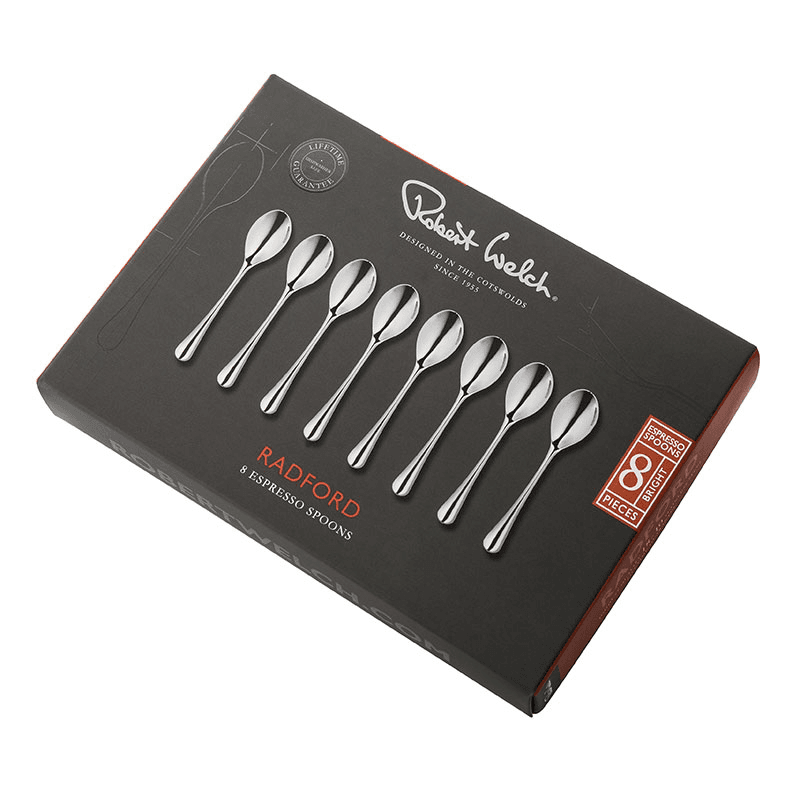 Radford Set of 8 Espresso Spoons, Stainless Steel