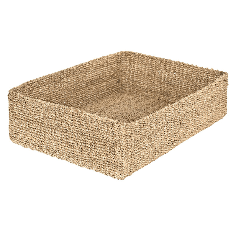 Abaca Rectangular Storage Basket, Medium, Natural
