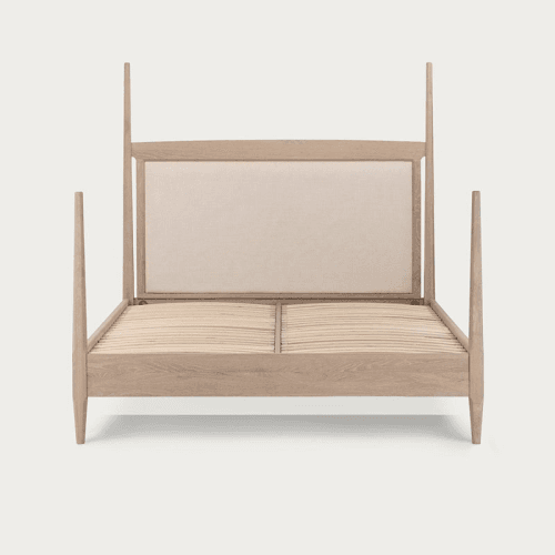 Image showing the Walton Four Poster King Size Bed, Hugo Pale Oat product.