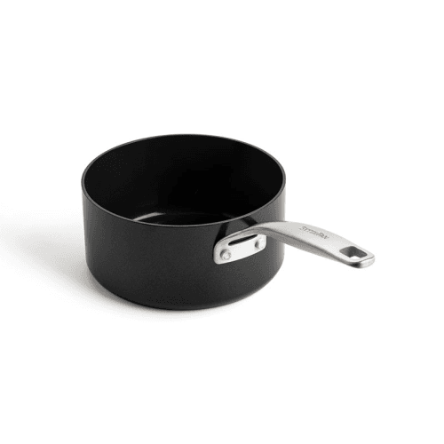 Image showing the Copenhagen Non-Stick Saucepan, 18, Black product.
