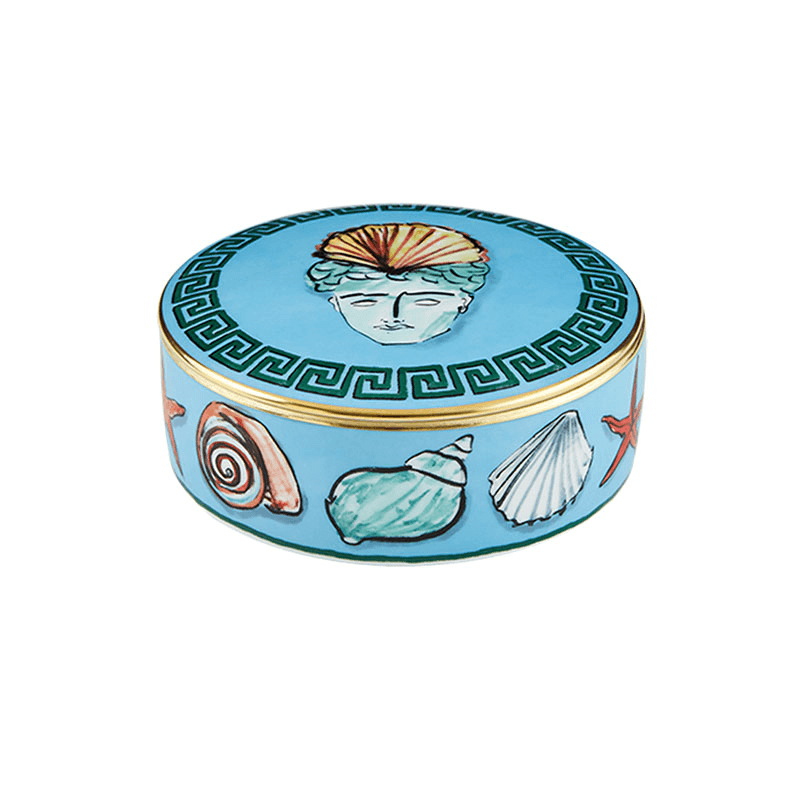 Il Viaggio Di Nettuno Round Box, D15cm, Sea Blue