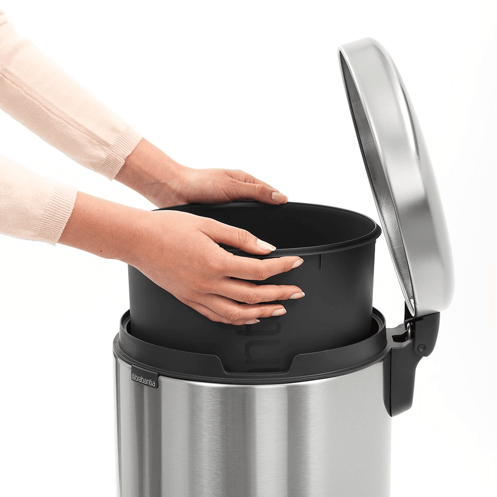 newIcon Pedal bin, 30 litre, Matt Steel