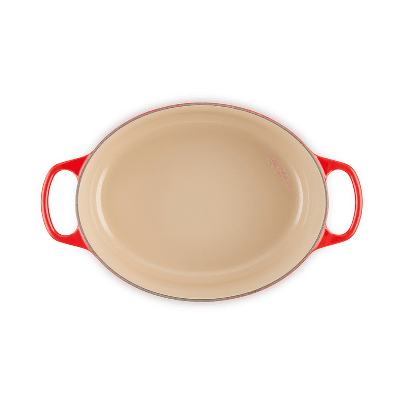 Signature Cast Iron Oval casserole, 29cm - 4.7 litre, Cerise
