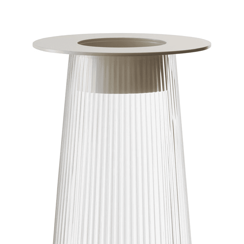 Beacon Candle Holder, H30cm, Concrete Grey & Clear