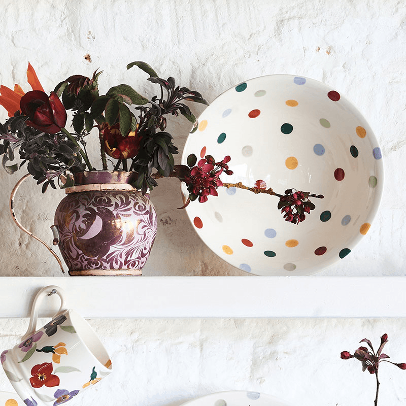 Polka Dot Pasta Bowl, D23.5cm, Cream