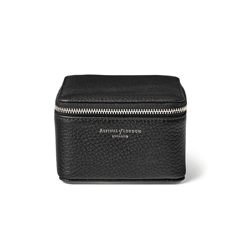 Travel Watch & Ring Box, L12 x W12cm, Black Pebble