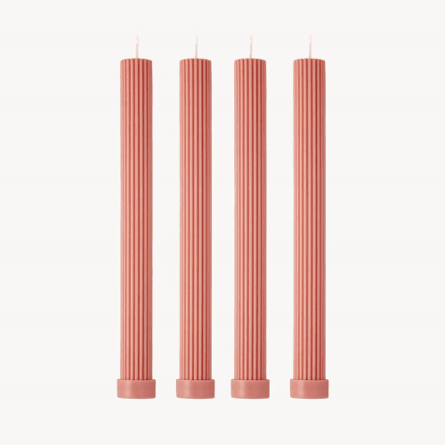 Image showing the Roma Set of 4 Dinner Candles, H27cm, Antique Rose product.