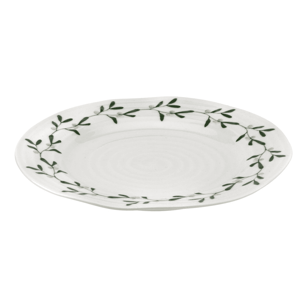 Mistletoe Set of 4 Side plates, Dia20cm, White/ Green