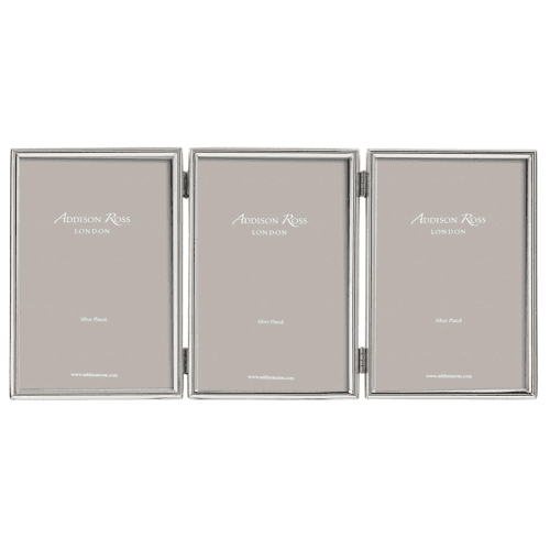 Image showing the Fine Triple photograph frame, 4 x 6", Silver Plate product.
