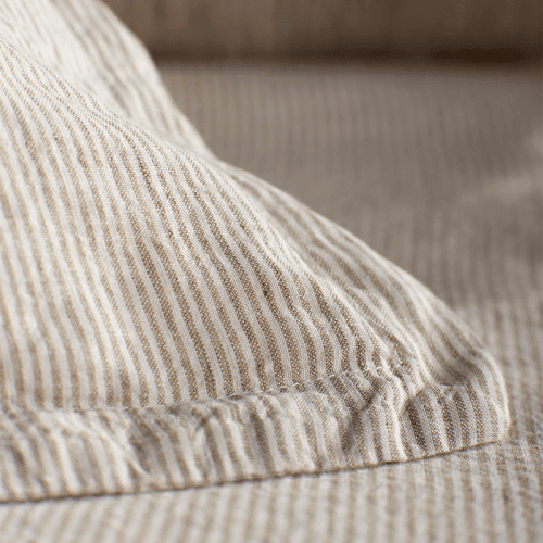 Image showing the Sid Stripe Linen Duvet Cover, King, Natural Stripe product.