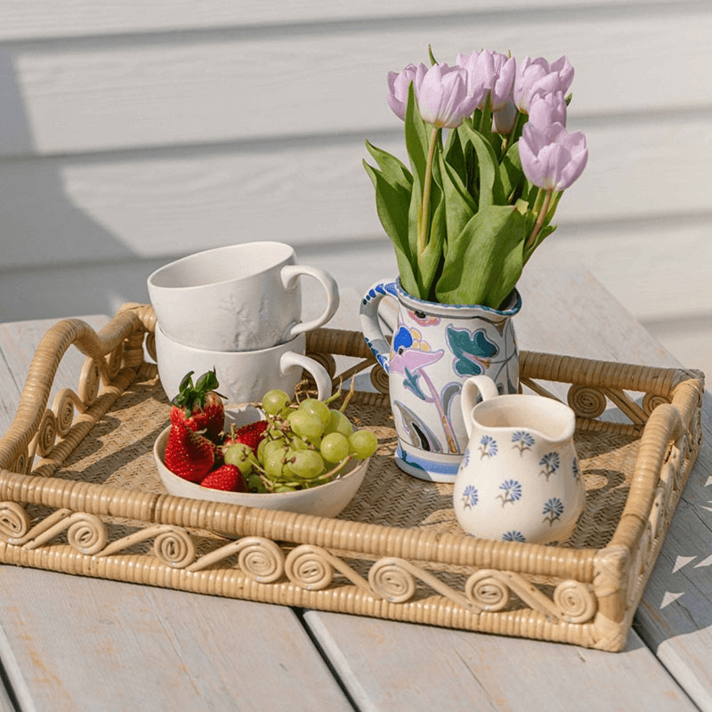Ivy Rattan Tray, Natural