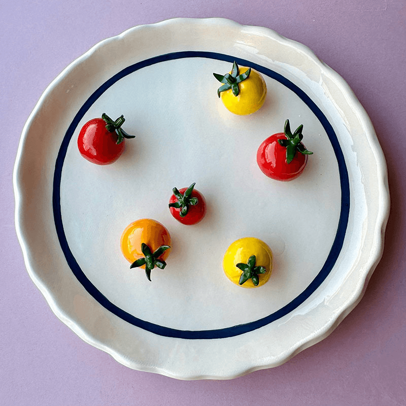 Minnie-Mae Studio Cherry Tomato Plate, D22cm, Multi