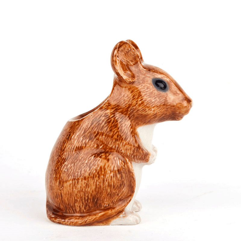Wood Mouse Bud Vase, H8cm, Brown