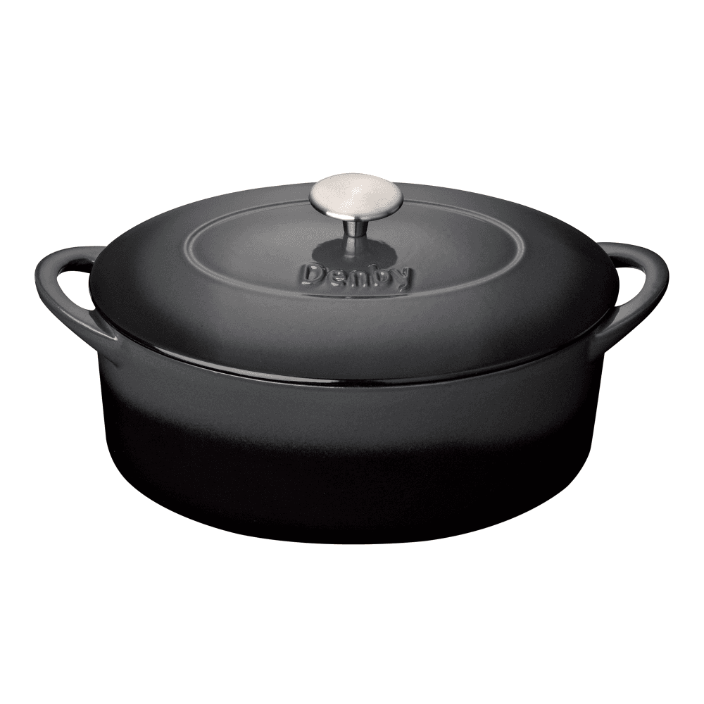 Halo Cast Iron Oval casserole dish, D28cm, black