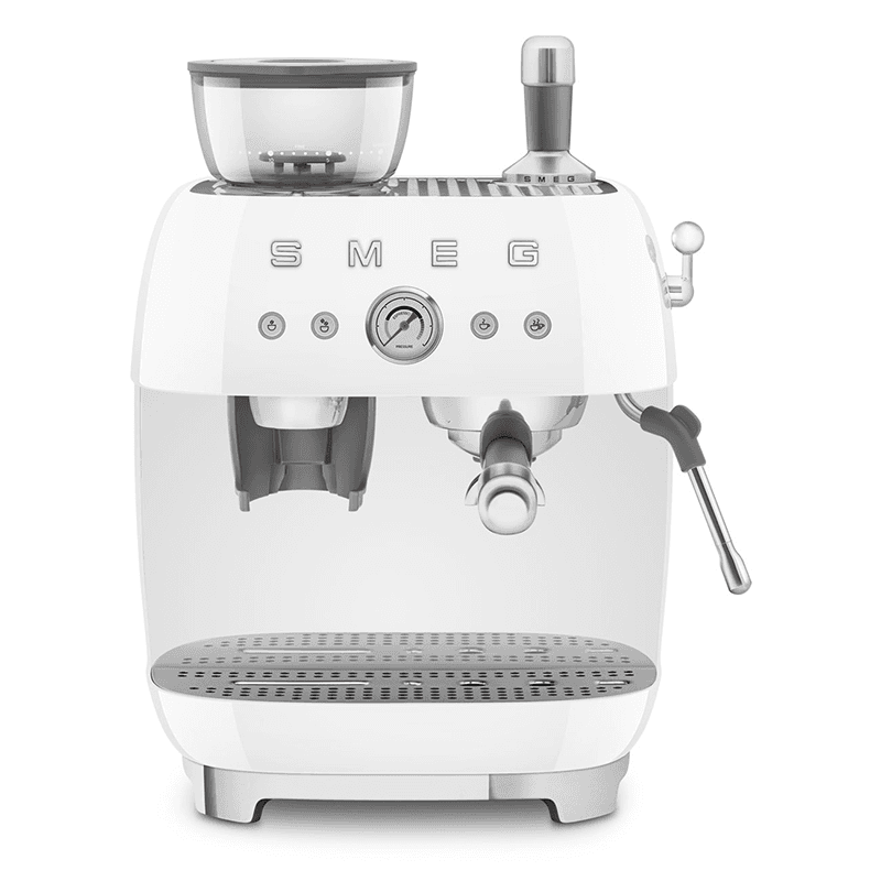 Espresso Coffee Machine with Grinder, White