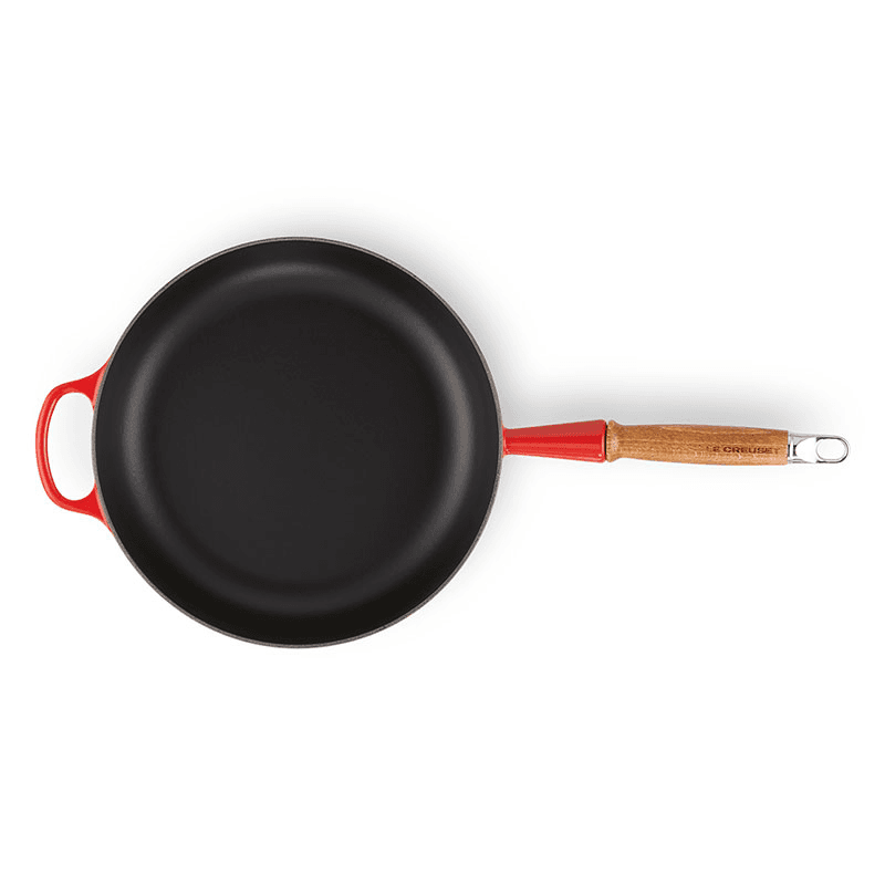 Signature Cast Iron Saute Pan with Wooden Handle, 28cm, Cerise