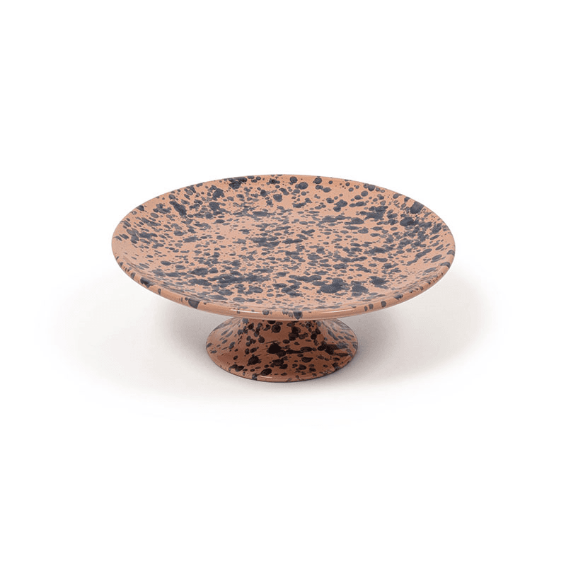 Splatter Cake Stand, D26cm, Blue and Pink