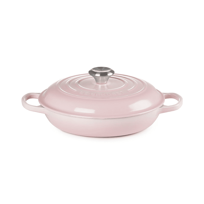 Signature Cast Iron Shallow Casserole, 30cm, Shell Pink