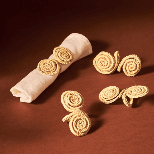 Image showing the Sandra Set of 4 Napkin Rings, Natural product.
