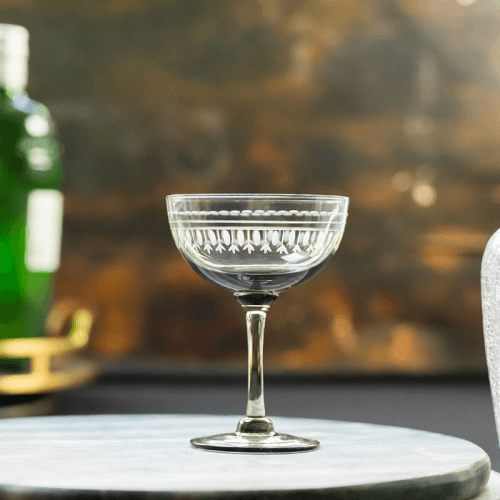 Image showing the Ovals Set of 4 Champagne Saucers, 150ml, Smoky product.