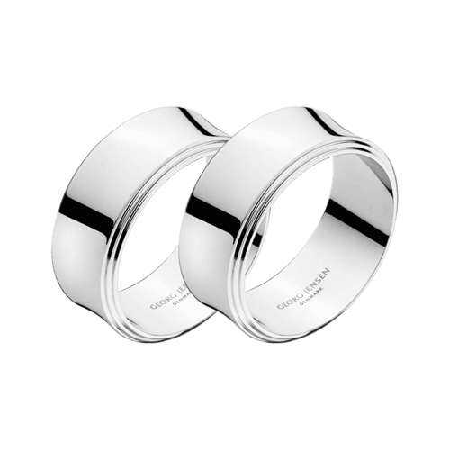 Image showing the Pyramid Pair of napkin rings, D4cm, Polished Stainless Steel product.