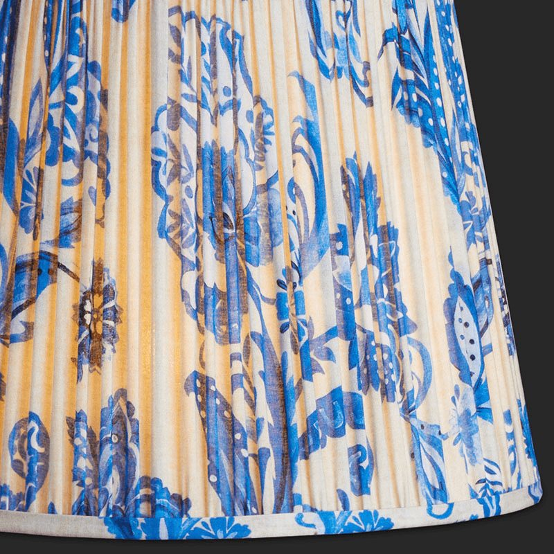 Straight empire Shade, 40cm, blue and white Paisley by Matthew Williamson