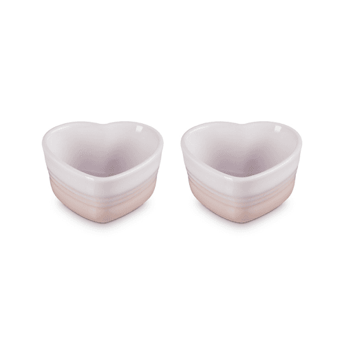 Image showing the Heart Set of 2 Ramekins, Shell Pink product.