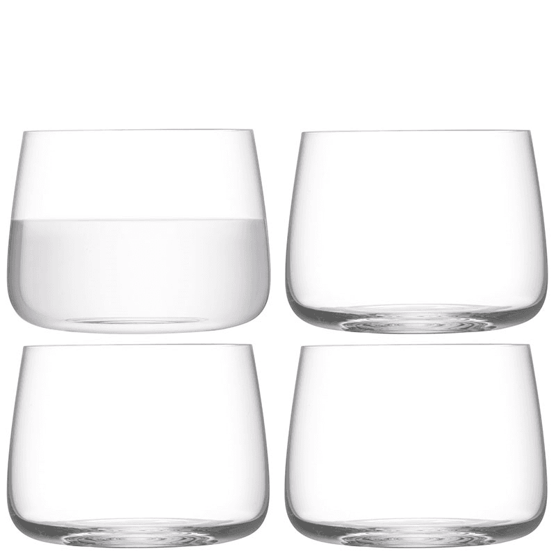 Metropolitan Set of 4 Stemless Glass, 360ml, Clear