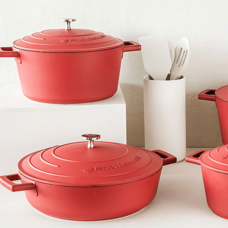 Shallow Casserole Dish, 4L, Red