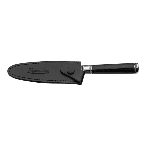 Image showing the Katana Saya Pakkawood Cook's Knife, 15cm Damascus Blade product.