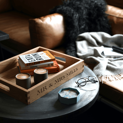Image showing the Personalised Medium Butler Tray, Oak product.