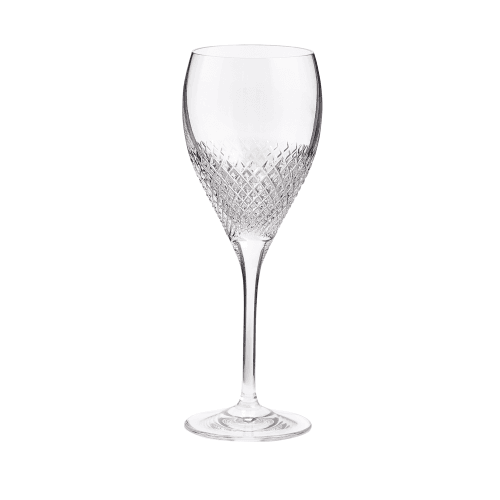 Image showing the Diamond Mosaic Set of 2 White Wine Glasses, 240ml, Clear product.